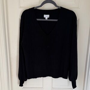 The Drop Women's Black V-Neck Sweater
